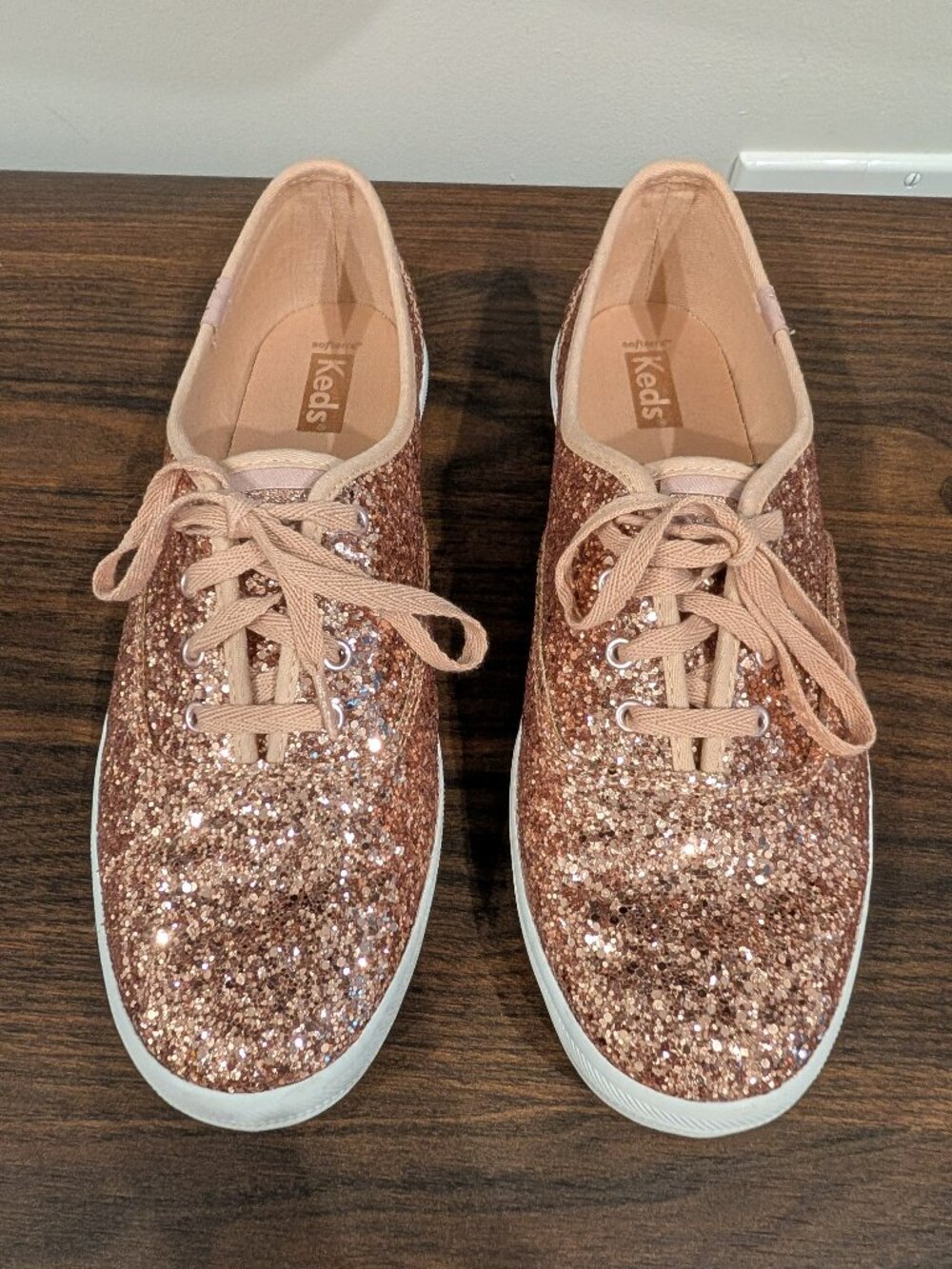 NIB Keds Champion Glitter Celebration Sneakers in Rose Gold – Size 9M